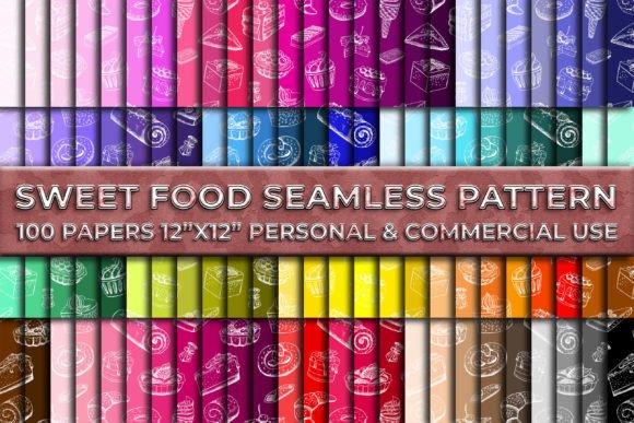 100 Sweet Food Seamless Digital Paper