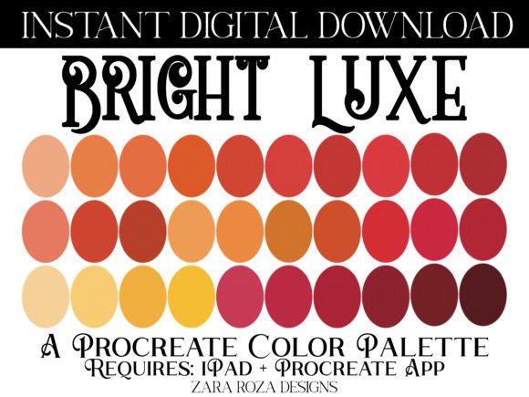 Bright Luxe Procreate Color Palette: A Vibrant Tool for Digital Artists and Designers