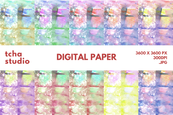 Dry Stamp Watercolor Digital Papers