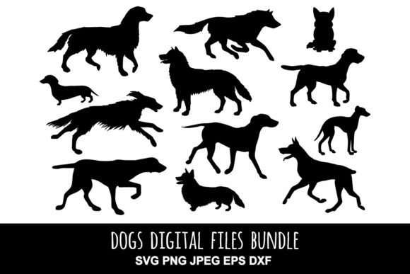Set of Dog Silhouette SVG PNG JPEG EPS: A Versatile Design Resource for Creative Projects