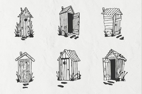 Unlocking Creativity with Outhouse Vintage Illustration Vector