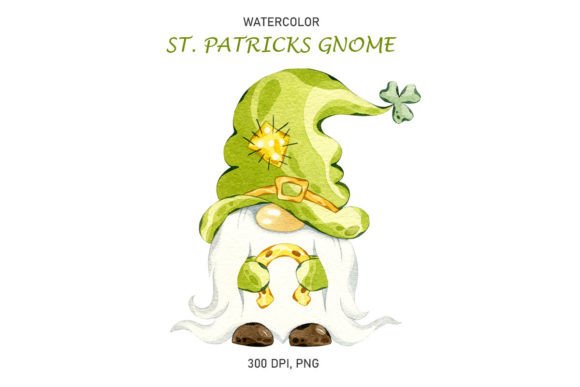 Watercolor St. Patrick’s Day Gnome Design