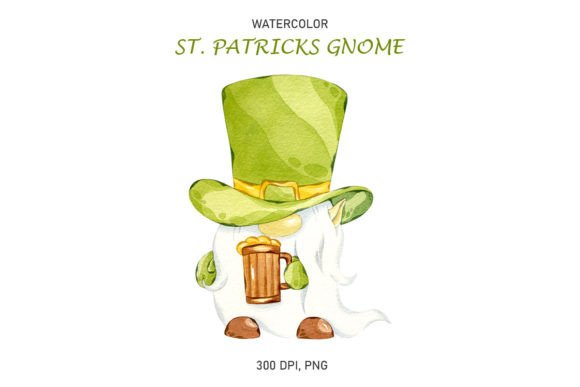 Watercolor St. Patrick’s Day Gnome Design: A Versatile Digital Asset for Creative Projects