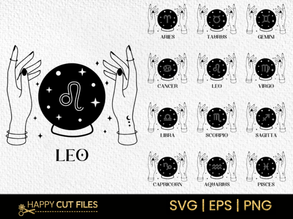 Zodiac Signs Crystal Ball Magical Svg